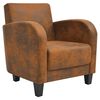 vidaXL Fauteuil Marron Similicuir daim