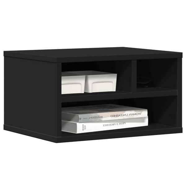 vidaXL Support d'imprimante noir 40x32x22,5 cm bois d'ing&eacute;nierie