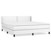 vidaXL Sommier &agrave; lattes de lit avec matelas Blanc 180x200cm Similicuir