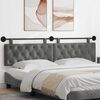 vidaXL T&ecirc;te de lit suspendue Gris fonc&eacute; 210 x 55 x 7 cm Velours