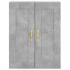 vidaXL Buffet haut Gris b&eacute;ton 69,5x34x180 cm Bois d'ing&eacute;nierie