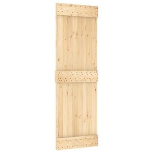 vidaXL Porte coulissante NARVIK Naturel et noir 70 x 210 cm (213,5 cm)