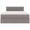 vidaXL Lit avec rangement et LED avec matelas Taupe 140 x 200 cm tissu