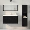 vidaXL Ensemble de mobilier de salle de bain 3 pcs Ch&ecirc;ne noir