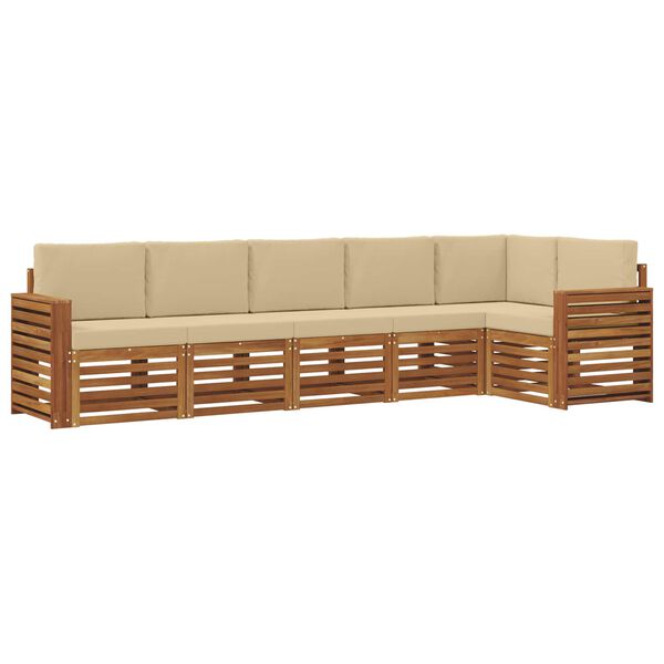 vidaXL Ensembles de canap&eacute;s avec coussin 6 pcs Naturel et Beige