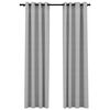vidaXL Rideaux occultants Aspect lin avec &oelig;illets 2 pcs Gris 140x245cm