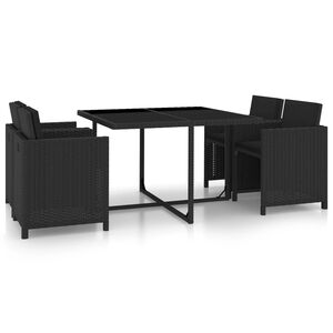 vidaXL Ensemble &agrave; manger d'ext&eacute;rieur 5pcs avec coussins R&eacute;sine tress&eacute;e