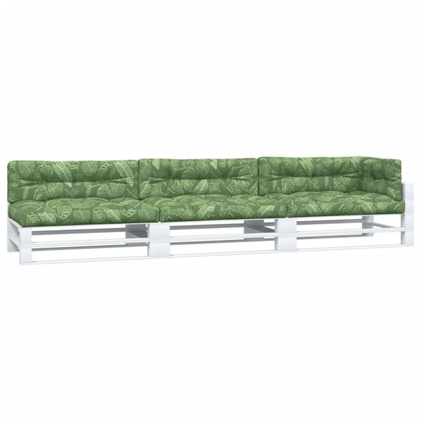vidaXL Coussins de palette lot de 7 motif de feuilles tissu