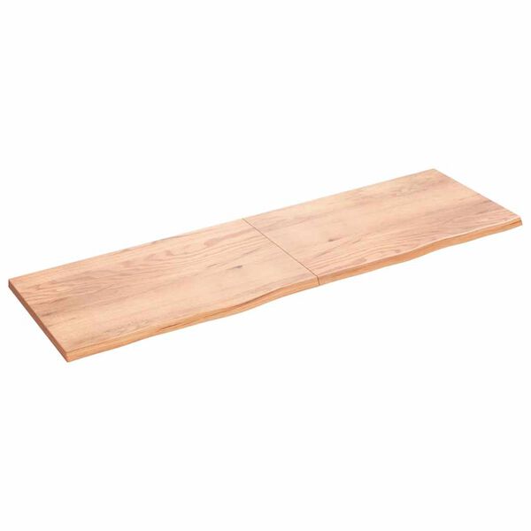 vidaXL Dessus de table marron clair bois ch&ecirc;ne massif trait&eacute;