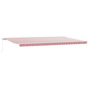 vidaXL Auvent r&eacute;tractable Rouge et Blanc 600 &times; 300 cm