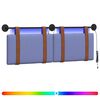 vidaXL T&ecirc;te de lit suspendue Avec lumi&egrave;re LED Bleu denim PU antique