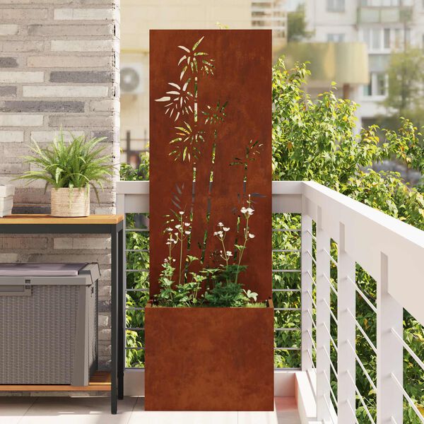 vidaXL &Eacute;cran de confidentialit&eacute; de jardin Floral Rouill&eacute; 50 x 150 cm
