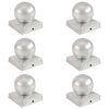 vidaXL Bouchons de poteau 6 pcs Globe final M&eacute;tal galvanis&eacute; 91x91 mm