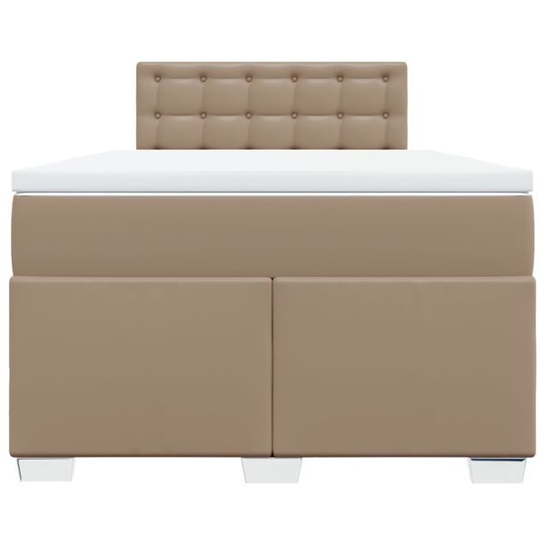 vidaXL Sommier &agrave; lattes de lit matelas cappuccino 120x190cm similicuir