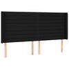 vidaXL Sommier &agrave; lattes de lit matelas et LED Noir 160x200 cm Tissu