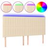 vidaXL T&ecirc;te de lit &agrave; LED Cr&egrave;me 180x5x118/128 cm Tissu