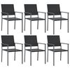 vidaXL Ensemble &agrave; manger de jardin 7 pcs r&eacute;sine tress&eacute;e acier