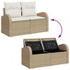 vidaXL Ensemble de canap&eacute; de jardin avec coussin 6 pcs Beige polyrotin