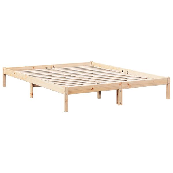 vidaXL Cadre de lit extra long sans matelas 140x210 cm bois massif pin