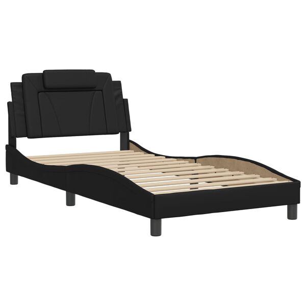 vidaXL Cadre de lit Viana avec LED sans matelas noir 100x203 cm