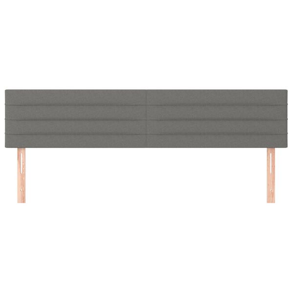 vidaXL T&ecirc;tes de lit Gris fonc&eacute; 160x5x78/88 cm Tissu