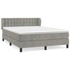 vidaXL Sommier &agrave; lattes de lit et matelas Gris clair 140x200cm Velours