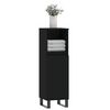 vidaXL Armoire de salle de bain noir 30x30x100 cm bois d'ing&eacute;nierie