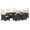 vidaXL Ensemble de salle &agrave; manger pour jardin 7 pcs Noir polyrotin