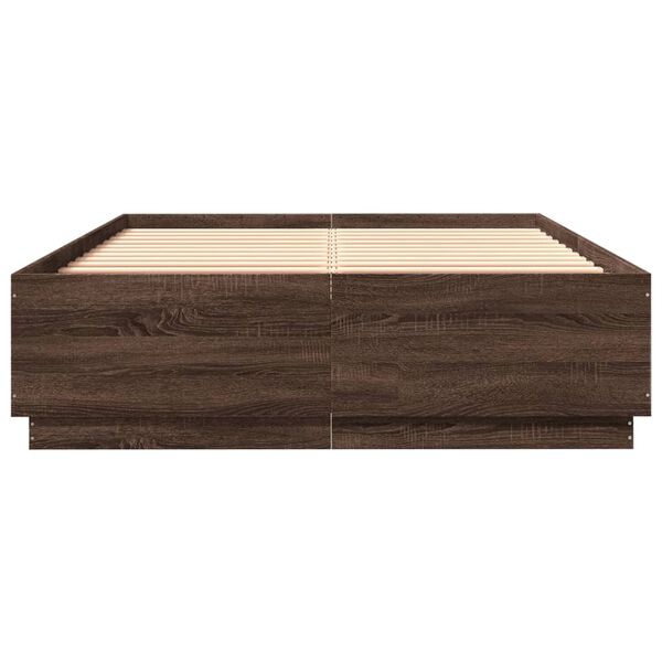 vidaXL Cadre de lit sans matelas chêne marron 140x200 cm