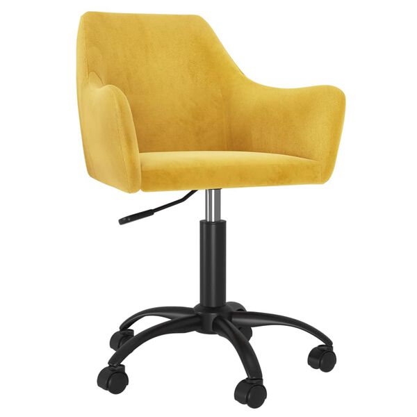 vidaXL Chaises &agrave; manger pivotantes lot de 6 jaune moutarde velours