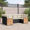 vidaXL Salon de jardin 6 pcs avec coussins noir r&eacute;sine tress&eacute;e