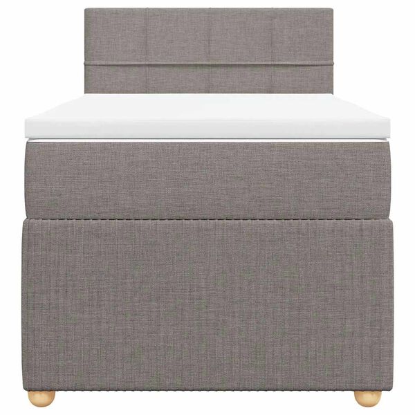 vidaXL Sommier &agrave; lattes de lit avec matelas Taupe 80x200 cm Tissu