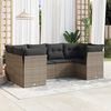 vidaXL Salon de jardin 6 pcs avec coussins gris r&eacute;sine tress&eacute;e