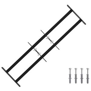 vidaXL Grille de s&eacute;curit&eacute; pour fen&ecirc;tres avec 2 barres transversales