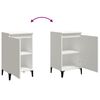 vidaXL Tables de chevet 2 pcs blanc 40x35x70 cm bois d'ing&eacute;nierie