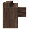 vidaXL Bureau et lumi&egrave;res LED ch&ecirc;ne marron bois d'ing&eacute;nierie