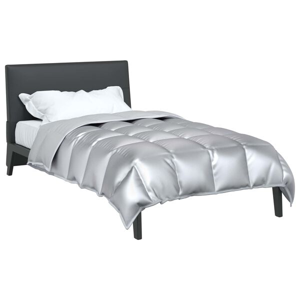 vidaXL Duvet d'hiver Argent&eacute; 220 x 135 cm Satin et Microfibre