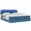VidaXL Cadre de lit ottoman avec matelas bleu fonc&eacute; 180x200 cm velours