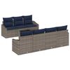 vidaXL Ensemble de Canap&eacute;s avec coussin 8 pcs Gris et marine polyrotin