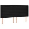 vidaXL T&ecirc;te de lit avec oreilles Noir 163x16x118/128 cm Tissu