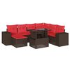 vidaXL Ensemble de canap&eacute; de jardin 8 pcs avec coussins marron