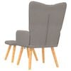 vidaXL Chaise de relaxation avec tabouret Taupe Tissu