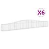 vidaXL Paniers à gabions arqués 6 pcs 400x30x40/60 cm Fer galvanisé
