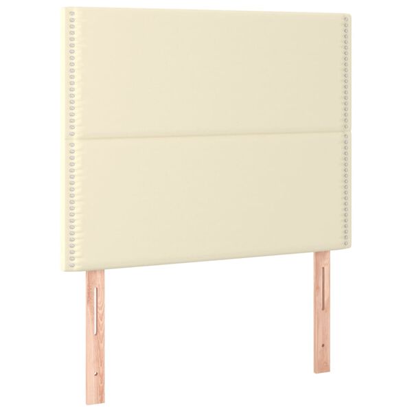 vidaXL T&ecirc;te de lit &agrave; LED Cr&egrave;me 80x5x118/128 cm Similicuir