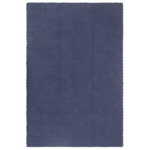 vidaXL Tapis rectangulaire Bleu marine 160x230 cm Coton