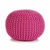 vidaXL Pouf tricot&eacute; &agrave; la main Coton 50 x 35 cm Rose