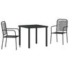 vidaXL Ensemble de salle &agrave; manger pour jardin 3 pc Noir