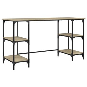 vidaXL Bureau ch&ecirc;ne sonoma 140x50x75 cm m&eacute;tal et bois d'ing&eacute;nierie