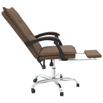 vidaXL Fauteuil inclinable de bureau Marron Tissu