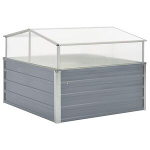 vidaXL Serre 100 x 100 x 85 cm Grise Acier galvanis&eacute;